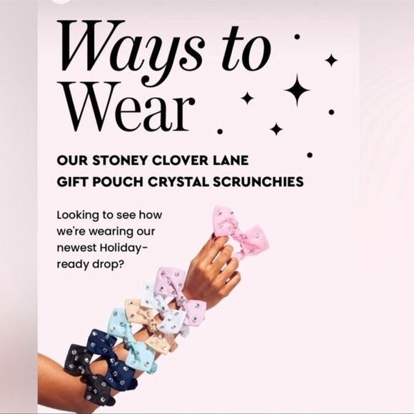 NWT Stoney Clover Lane Limited Edition Crystal Scrunchie sky - Picture 6 of 7